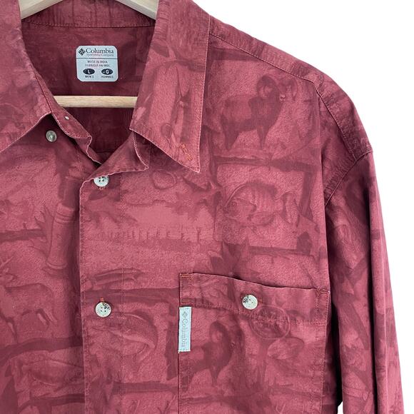 OUTDOOR CORE Columbia Cotton Button-Up Shirt – Red Utility Hunting – Men’s L - Picture 4 of 6